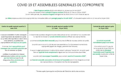 COVID 19 et Assemblées Générales de Copropriété